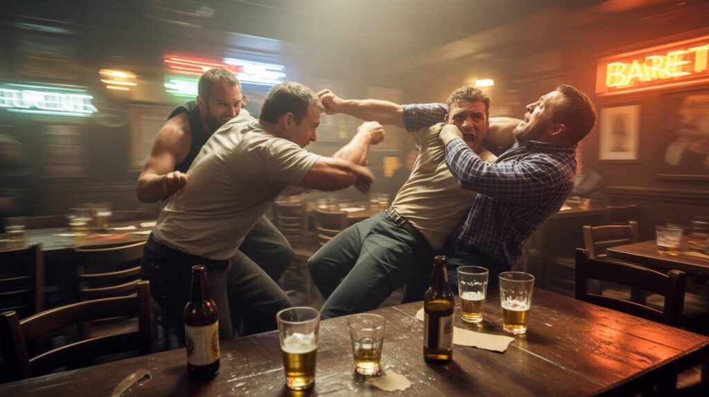 drunk bar fight representing Dram Shop Laws & Liquor Liability