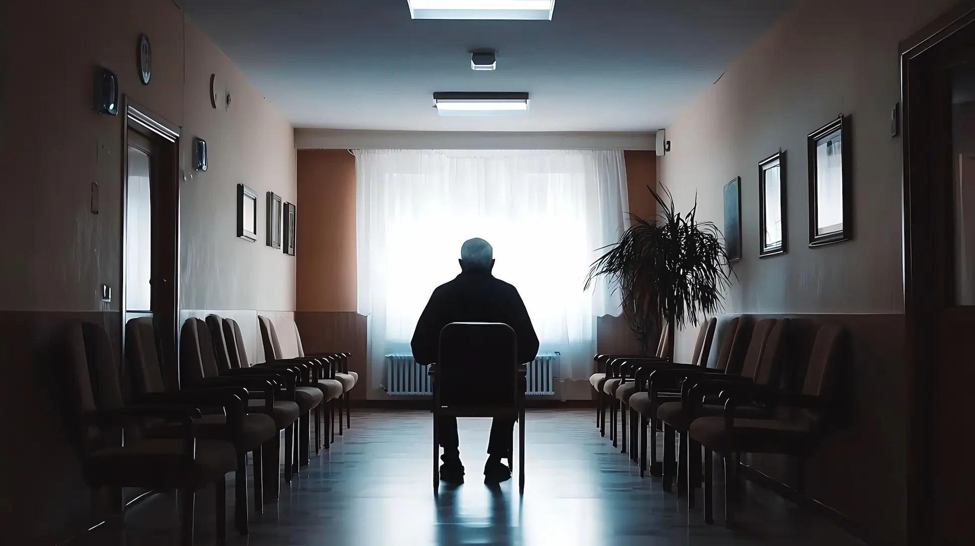 elderly man neglected in a nursing home